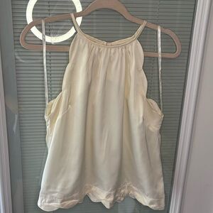 Monteau Cream Satin Halter Tank